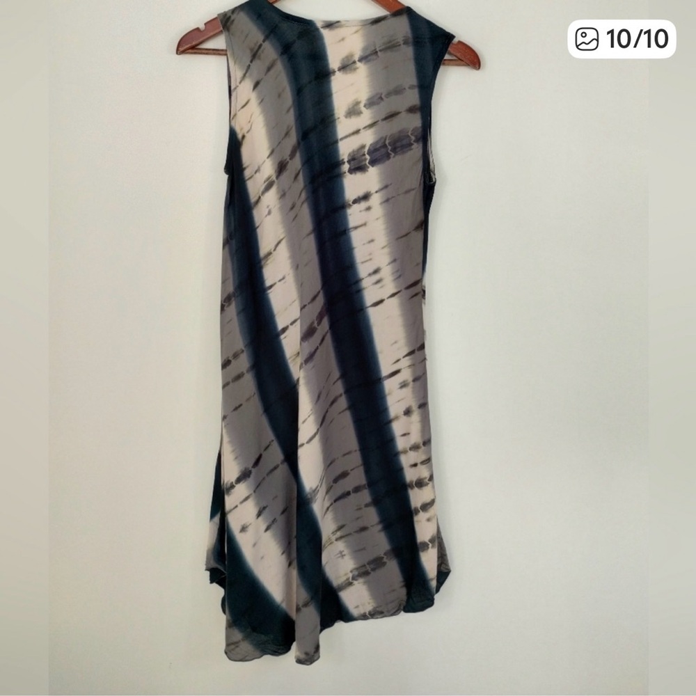 Hilltribe Sleeveless Summer Dress S/M Tie Dye Rayon Boho Art to Wear Vacation